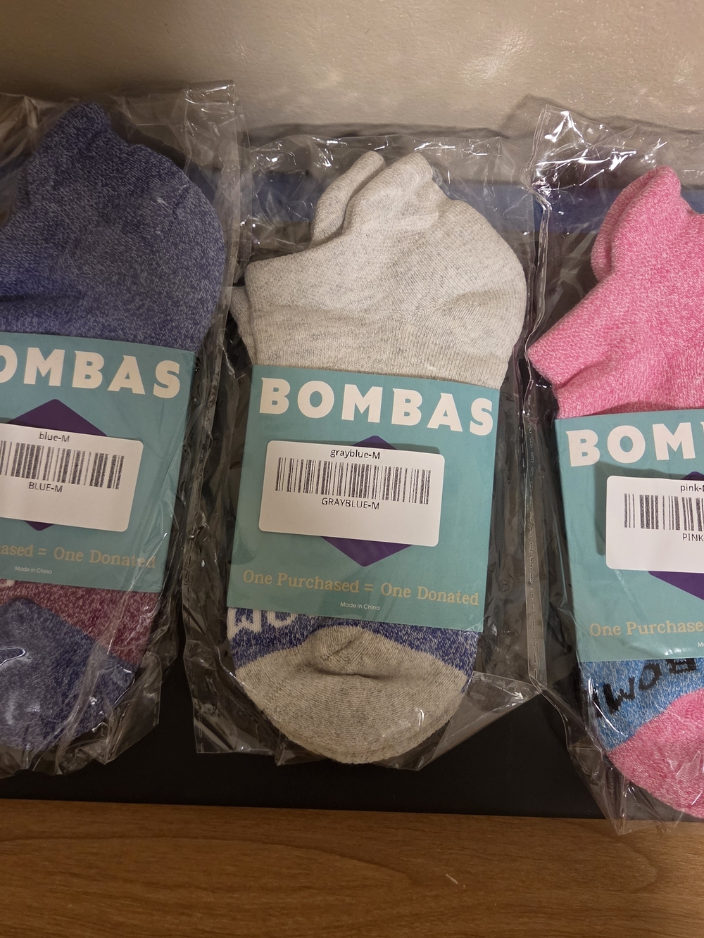 Bombas Pack of 3 Socks - Pink, Gray, Blue